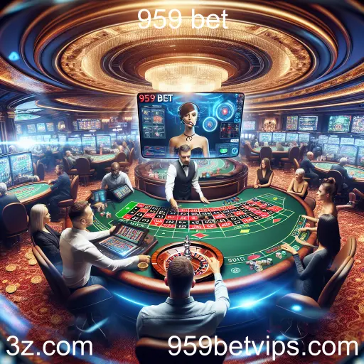 Imagem promocional da 959 bet mostrando a plataforma e suas vantagens